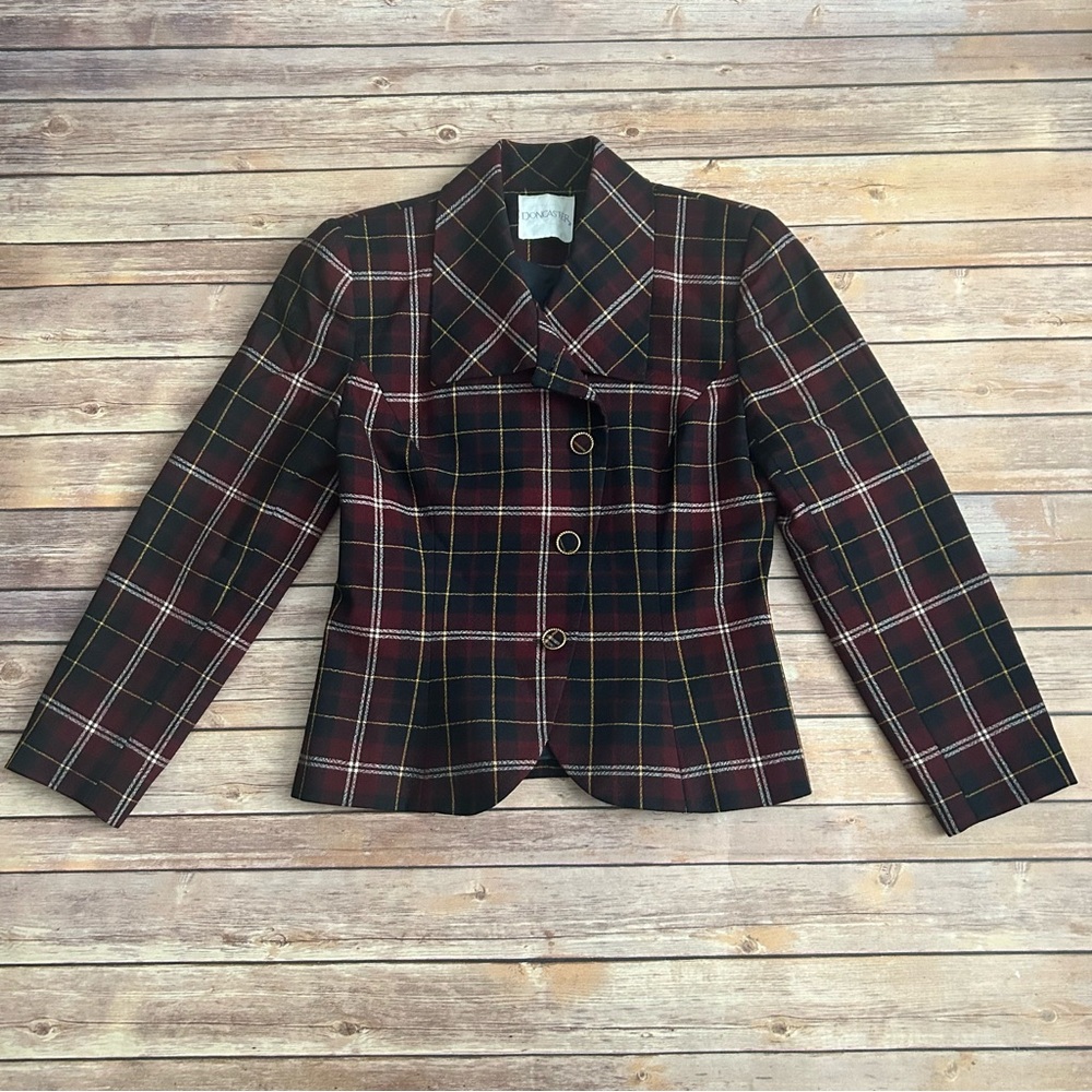 Vintage Doncaster Plaid Wool Blazer | Size 8